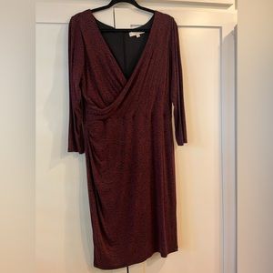 So pretty!  LS Ann Taylor Loft burgundy/black dress.